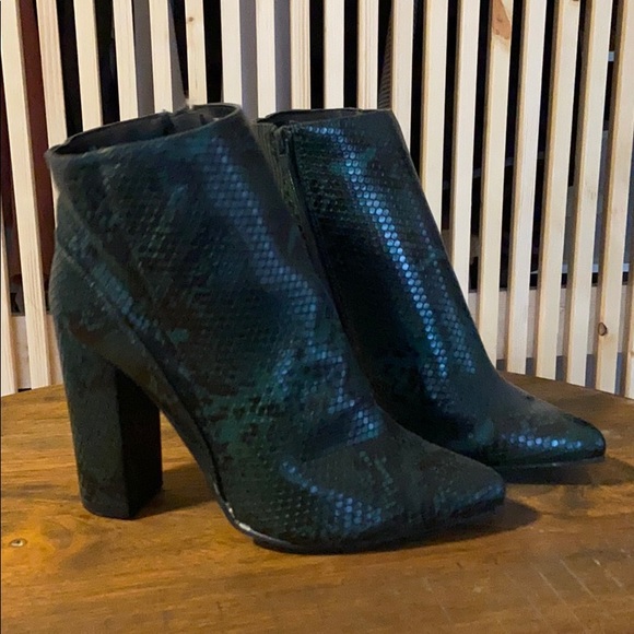 justfab snakeskin booties